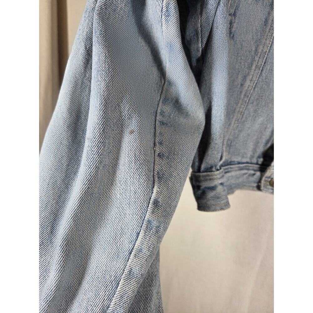 Vintage 90s YES Clothing Co Aztec Denim Trucker Jacket - Boxy Cropped L/XL - Picture 3 of 16